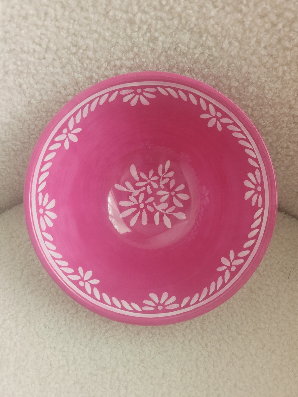 Pink Mexican Talavera Style Plastic Guacamole Dish